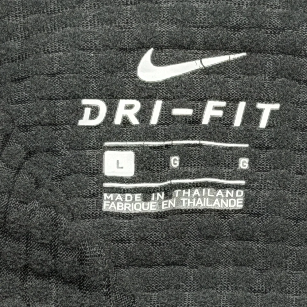 Nike Dri-FIT 1/4 Zip Pullover Mens Large Grey Marled Running Top Thumbholes